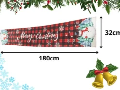 Bordslöpare jul 180 x 32 cm motiv tomte/snögubbe blandade färger