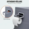 Bärbar camping- och restoalett 1,3 gal - Löstagbar innerhink för enkel tömning - Avtagbar pappershållare - För husbil, camping och långa bilresor