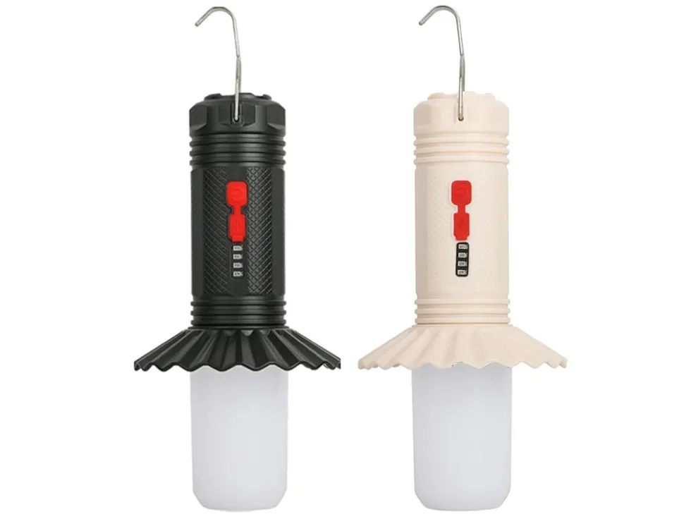 Campinglampa med powerbank och LED-ficklampa