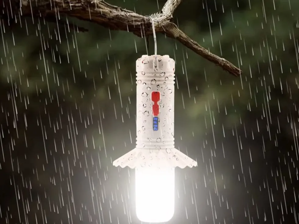 Campinglampa med powerbank och LED-ficklampa