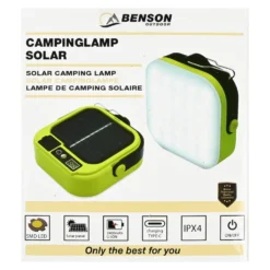 Campinglampa med solcell och powerbank
