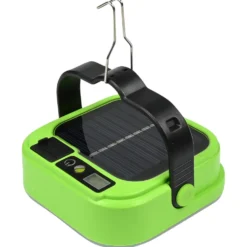 Campinglampa med solcell och powerbank