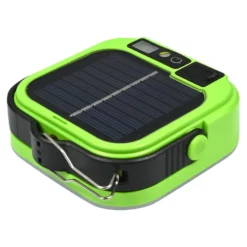 Campinglampa med solcell och powerbank