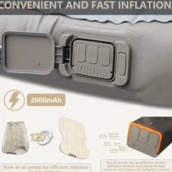 Campingmadrass för SUV Tesla Model Y (2021–2025) Självuppblåsande Trådlös Pump l