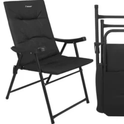 Campingstol hopfällbar med hög rygg och armstöd 120 kg
