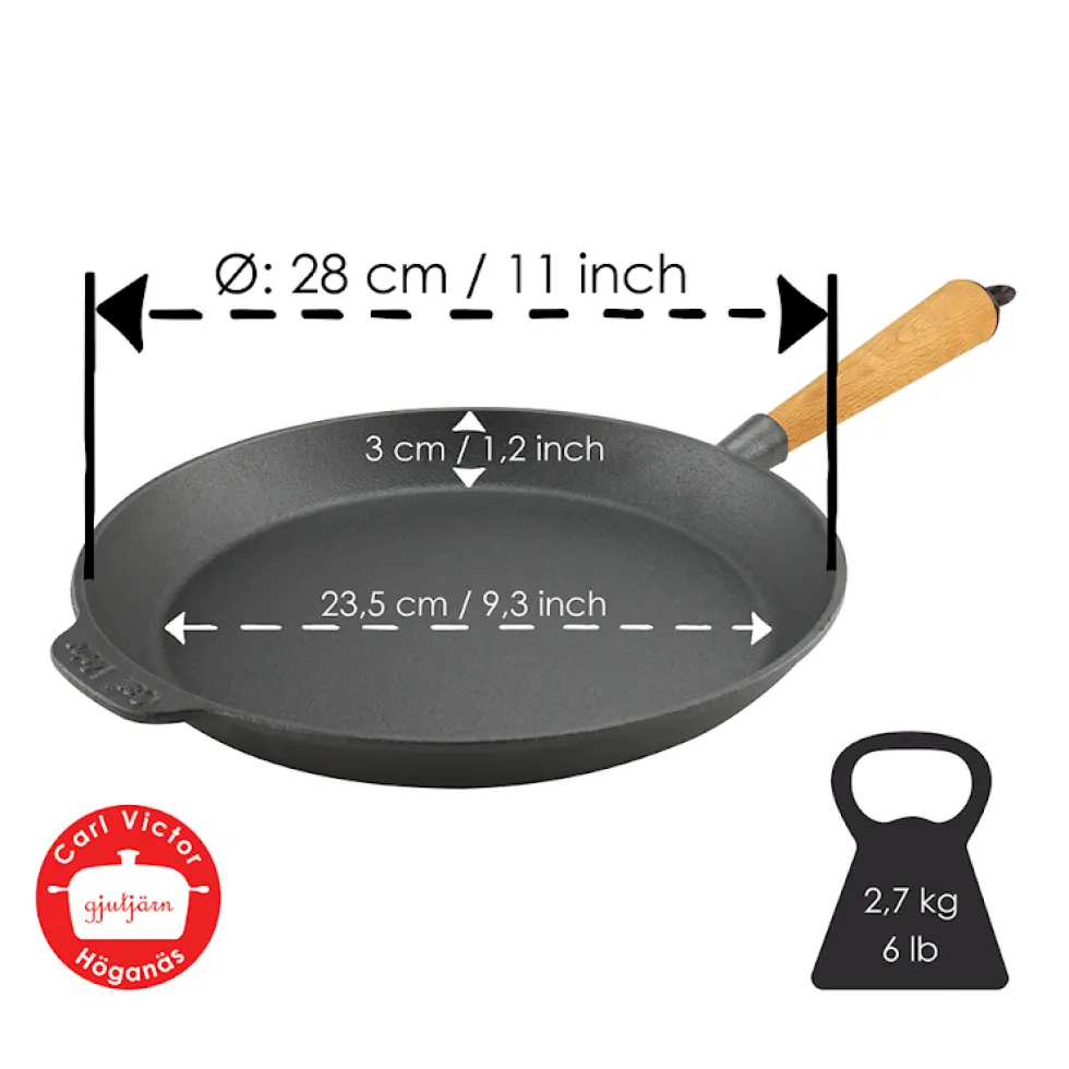Carl Victor gjutjärnsstekpanna 28 cm
