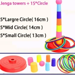 Children Throw Circle Game Ferrule Stacked Toys Fun Indoor Outdoor Parent-Child Interactive Circle Layers Early Education Gift