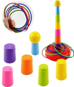 Children Throw Circle Game Ferrule Stacked Toys Fun Indoor Outdoor Parent-Child Interactive Circle Layers Early Education Gift
