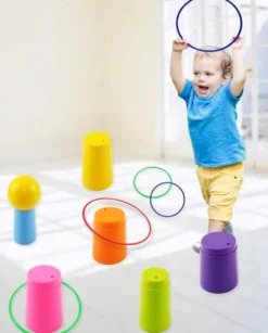 Children Throw Circle Game Ferrule Stacked Toys Fun Indoor Outdoor Parent-Child Interactive Circle Layers Early Education Gift