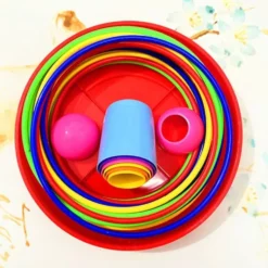 Children Throw Circle Game Ferrule Stacked Toys Fun Indoor Outdoor Parent-Child Interactive Circle Layers Early Education Gift