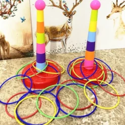 Children Throw Circle Game Ferrule Stacked Toys Fun Indoor Outdoor Parent-Child Interactive Circle Layers Early Education Gift