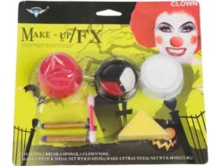 Clownsmink set 3 färger inkl röd näsa svamp sticka 2 eyeliner
