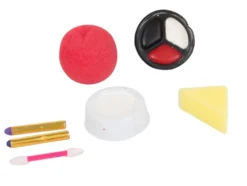 Clownsmink set 3 färger inkl röd näsa svamp sticka 2 eyeliner