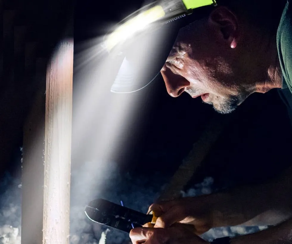 COB LED-huvudlampa / Pannlampa med reflex