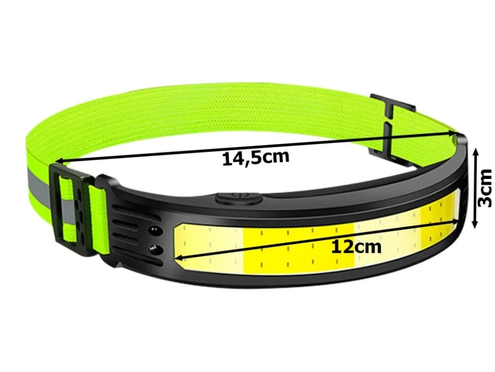 COB LED-huvudlampa / Pannlampa med reflex