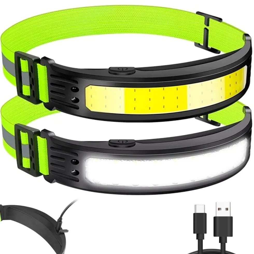 COB LED-huvudlampa / Pannlampa med reflex