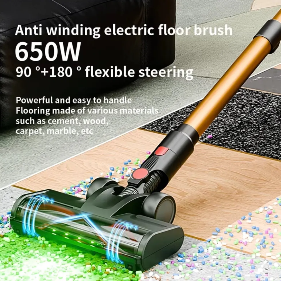COTAR V22 650W 55000PA Sladdlös Dammsugare Handhållen 5-i-1 Städtillbehör LED-skärm Avtagbart Batteri 60 min Drifttid