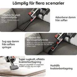COTAR V22 650W 55000PA Sladdlös Dammsugare Handhållen 5-i-1 Städtillbehör LED-skärm Avtagbart Batteri 60 min Drifttid