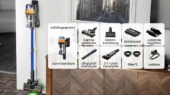 COTAR V22 650W 55000PA Sladdlös Dammsugare Handhållen 5-i-1 Städtillbehör LED-skärm Avtagbart Batteri 60 min Drifttid