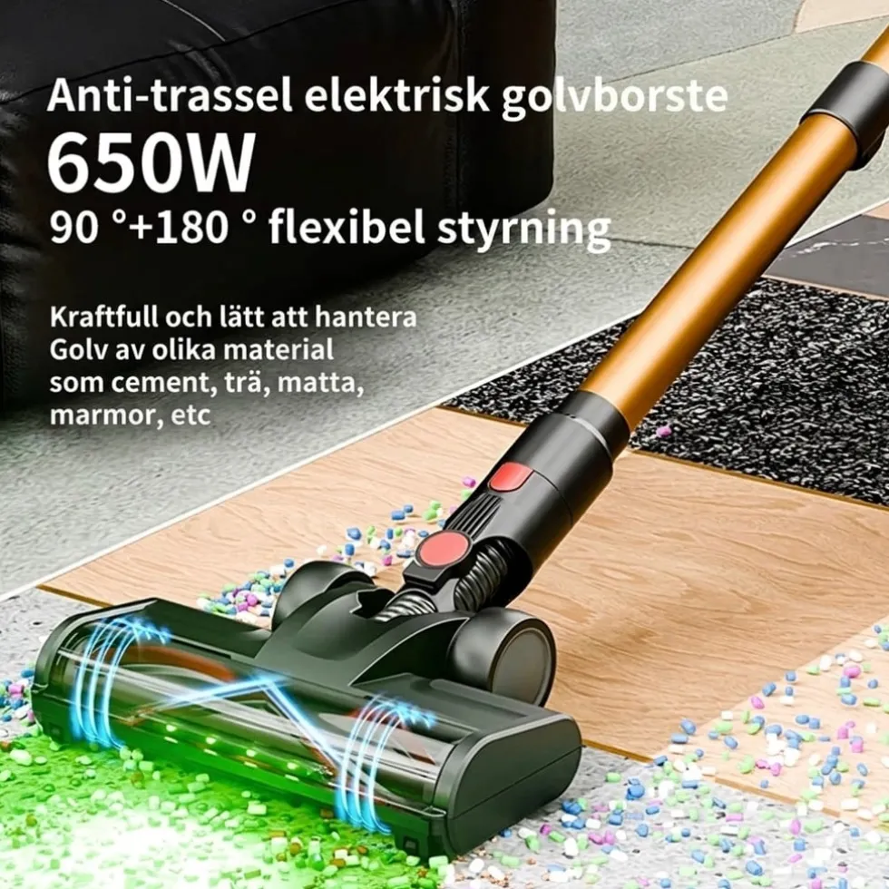 COTAR V22 650W 55000PA Sladdlös Dammsugare Handhållen 5-i-1 Städtillbehör LED-skärm Avtagbart Batteri 60 min Drifttid