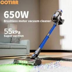 COTAR V22 650W 55000PA Sladdlös Dammsugare Handhållen 5-i-1 Städtillbehör LED-skärm Avtagbart Batteri 60 min Drifttid