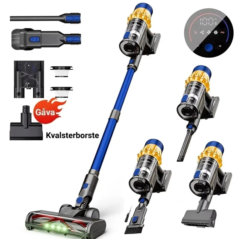 COTAR V22 650W 55000PA Sladdlös Dammsugare Handhållen 5-i-1 Städtillbehör LED-skärm Avtagbart Batteri 60 min Drifttid
