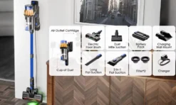 COTAR V22 650W 55000PA Sladdlös Dammsugare Handhållen 5-i-1 Städtillbehör LED-skärm Avtagbart Batteri 60 min Drifttid