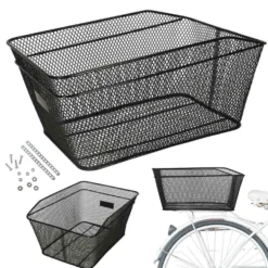 Cykelkorg för bagagebärare i metall svart 41x29 cm universalfäste