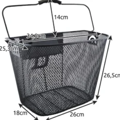 Cykelkorg i metall med snabbkoppling 15 liter