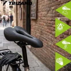 Cykelsadel ergonomisk mjuk stoppning 28x14 cm svart universal