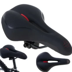 Cykelsadel komfort skum med tryckavlastande öppning svart 27x15,5 cm