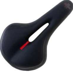 Cykelsadel komfort skum med tryckavlastande öppning svart 27x15,5 cm
