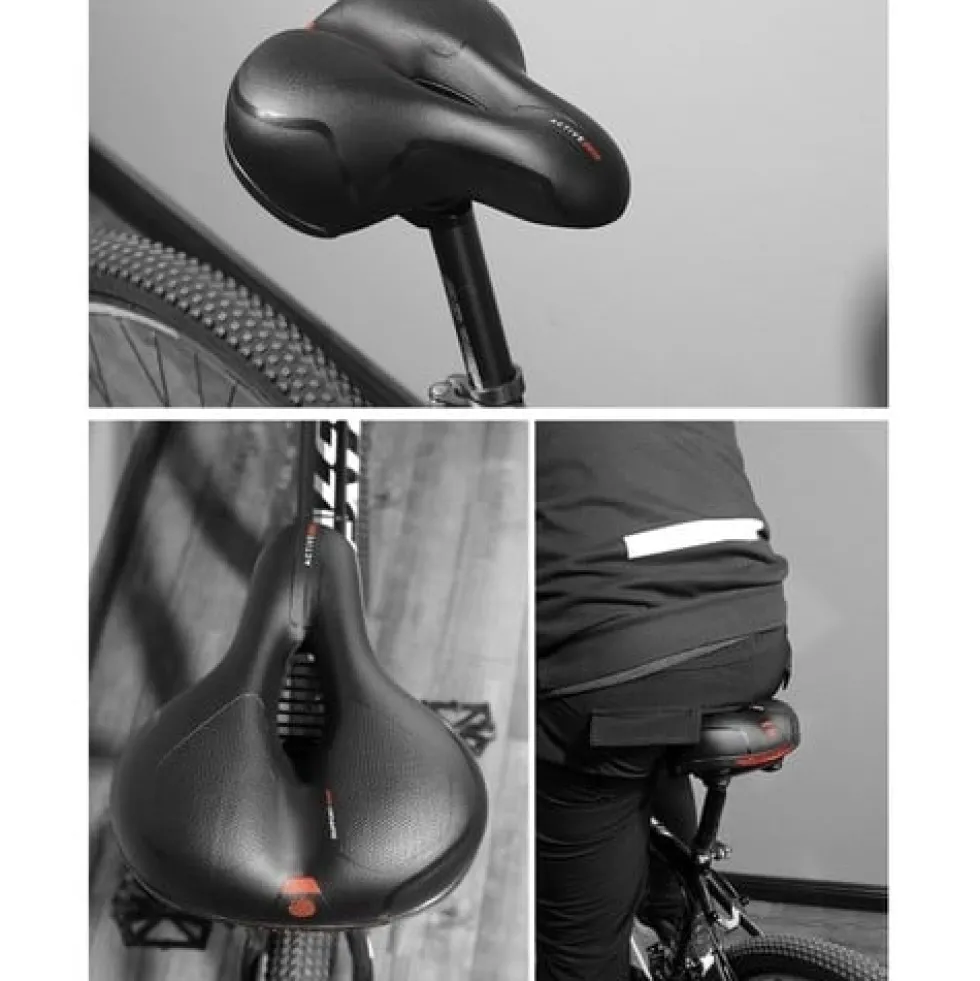 Cykelsadel med sätesskydd och reflex