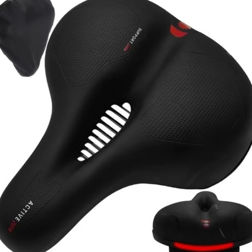 Cykelsadel med sätesskydd och reflex