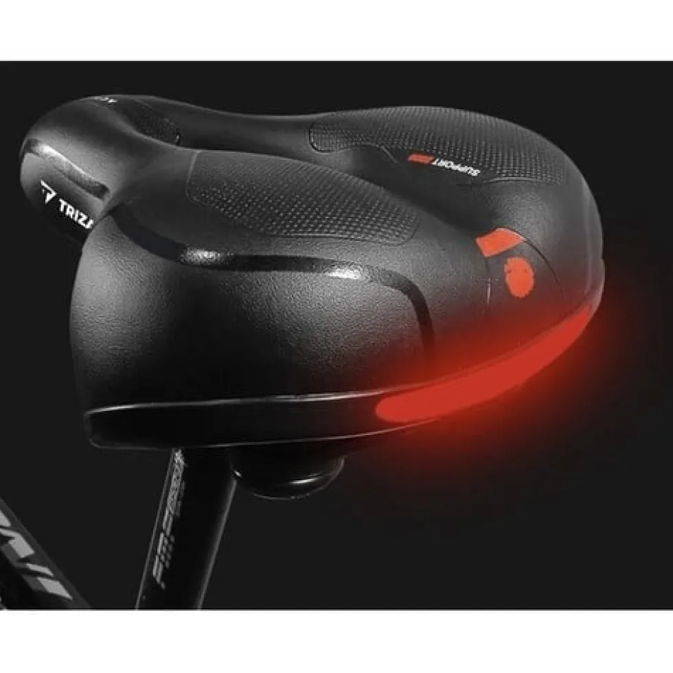 Cykelsadel med sätesskydd och reflex