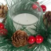 Dekorationsljus i glas med julkransmotiv 2-pack 6x5 cm