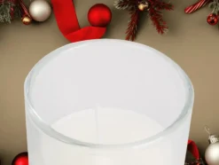 Dekorationsljus i glas med julkransmotiv 2-pack 6x5 cm