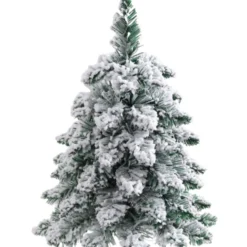 Dekorativ julgran 60 cm med snöeffekt och trästam, smal modell
