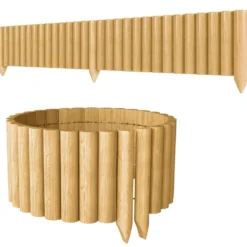 Dekorativ panel för trädgårdsstaket i trä, hållbar och enkel att installera för uteplats, gräsmatta, gångväg, 176x38 cm, naturlig