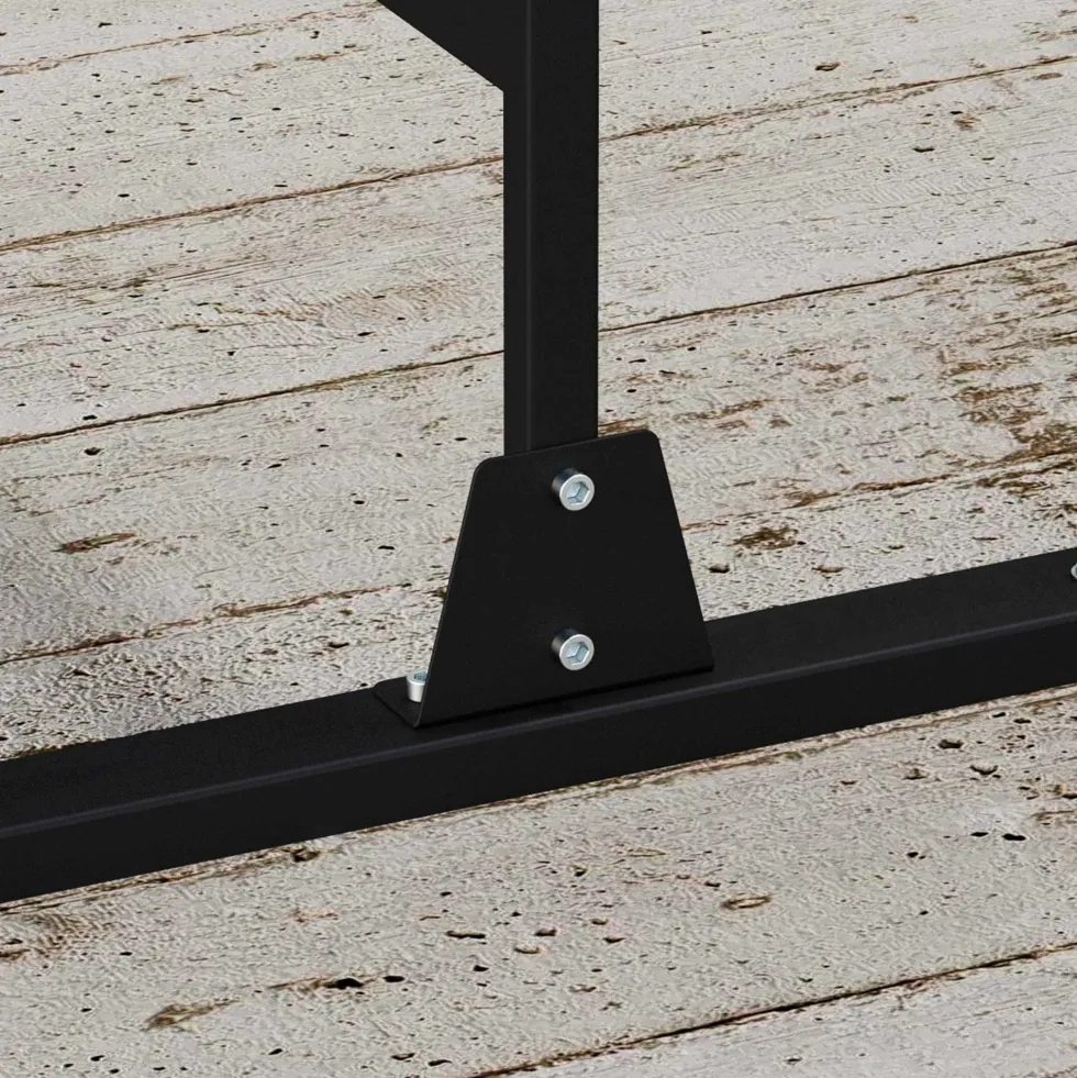 Dekorativ skärm för utomhusbruk, svart med växtmotiv, tillverkad av metall - 122 x 45 x 198 cm, svart