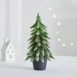 Dekorativt julträd i kruka 32 cm silver