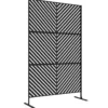 Dekorativ utomhusskärm med geometriskt öppet mönster i metall - 122 x 45 x 198 cm, svart