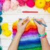 45-delar kit med virknålar, markörer, måttband - Knitting Kit