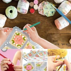 45-delar kit med virknålar, markörer, måttband - Knitting Kit