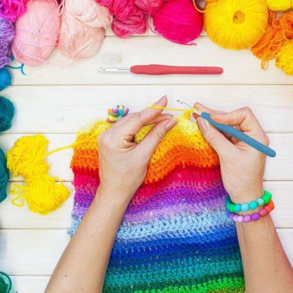 45-delar kit med virknålar, markörer, måttband - Knitting Kit