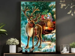Diamond painting-set julren 30x40 cm med runda diamanter och verktyg