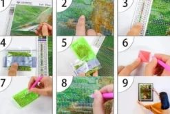 Diamond painting-set julren 30x40 cm med runda diamanter och verktyg