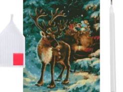 Diamond painting-set julren 30x40 cm med runda diamanter och verktyg