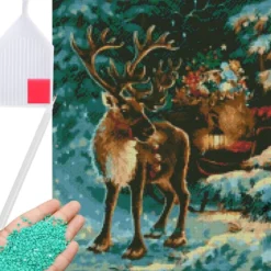 Diamond painting-set julren 30x40 cm med runda diamanter och verktyg