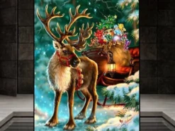 Diamond painting-set julren 30x40 cm med runda diamanter och verktyg